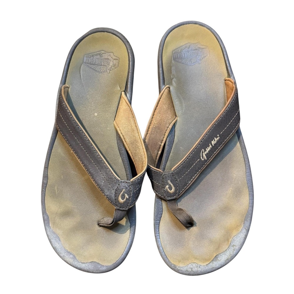 OluKai Kekai Brown Thong Flip Flop Sandals Womens Size 10 10107-212 Comfort